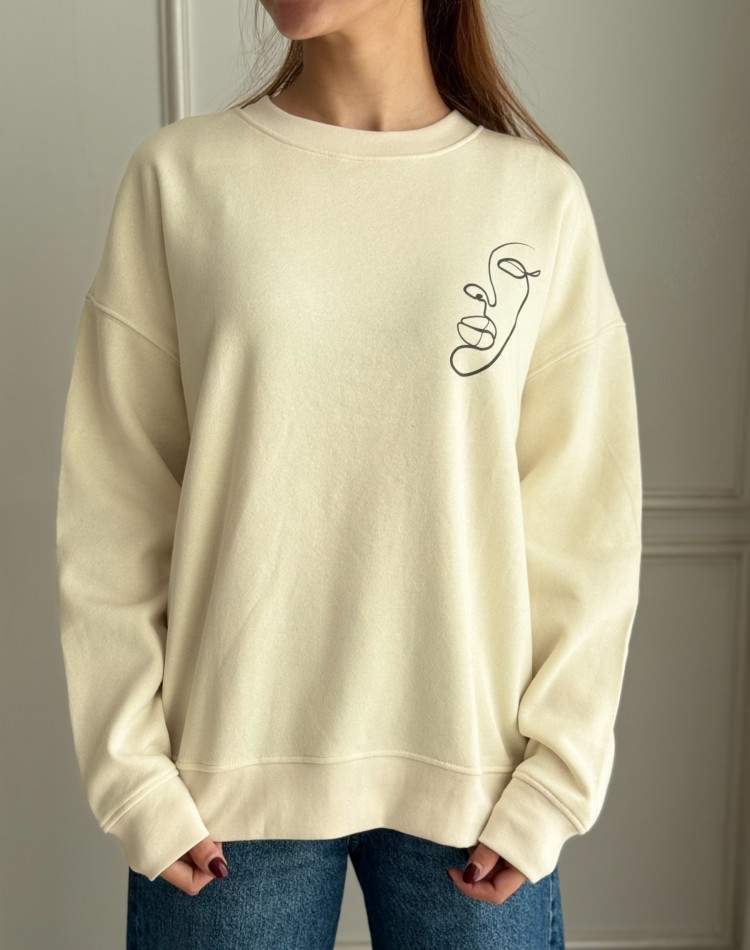 بلوز دورس یقه گرد طرحدار FACE