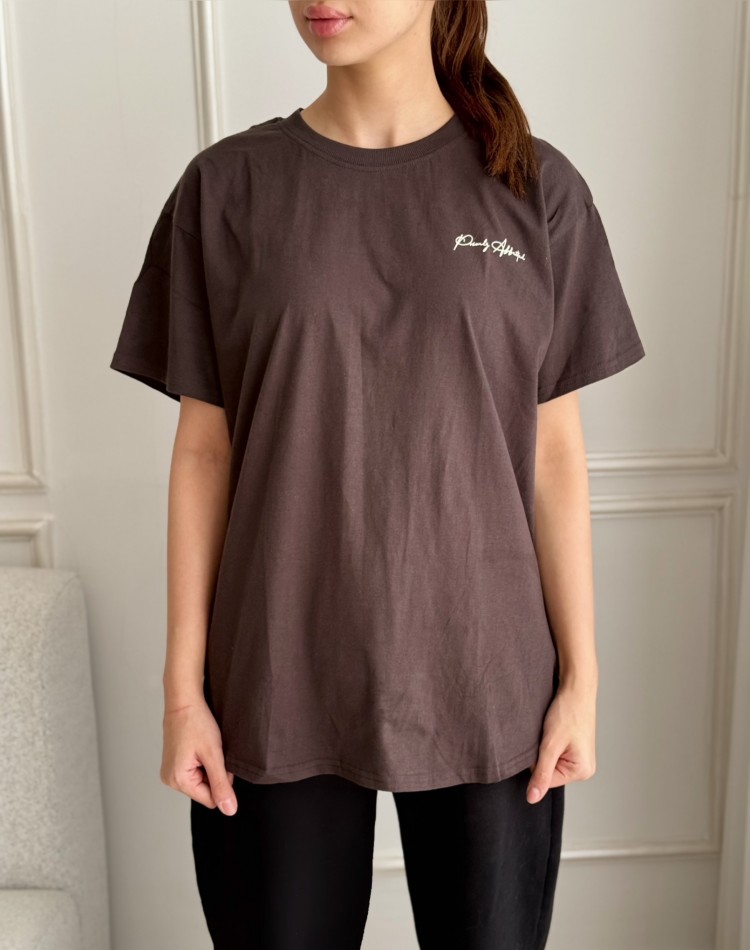 تیشرت سوپر  نخی لانگ پشت چاپ جلو نوشته