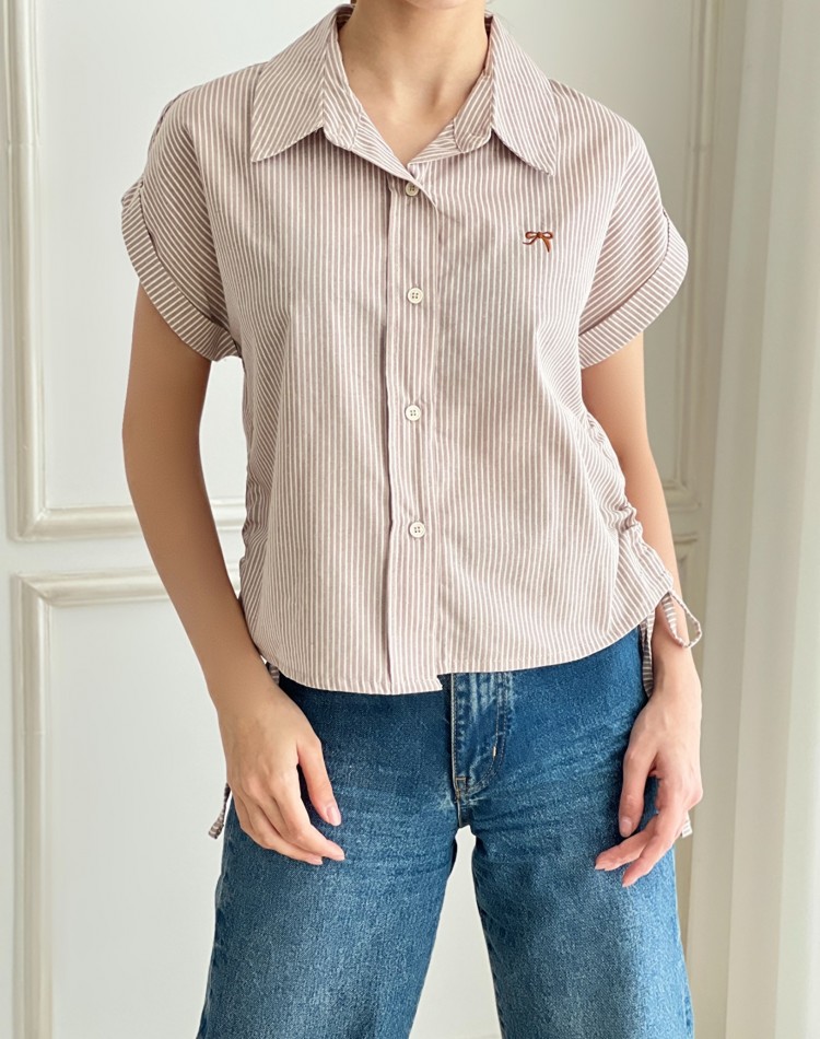 شوميز لينن راه راه هلنا کد SH-3138