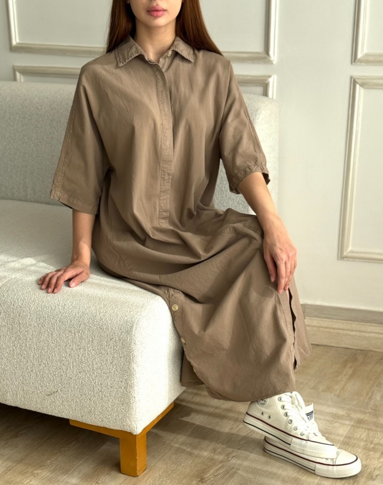 پيراهن لينن هليا کد DR-2037