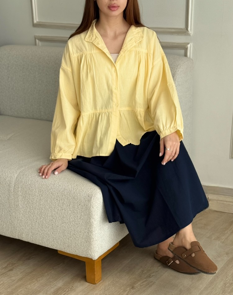 دامن لينن کمر کشي سوزان کد 4031-SK