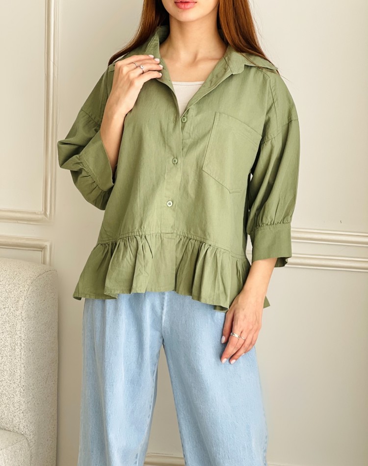 شوميز لينن پايين چين جولي کد 3146-SH