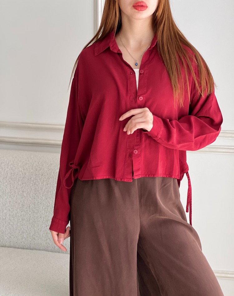 شوميز سيلک بغل بندي چشمک SH-3106