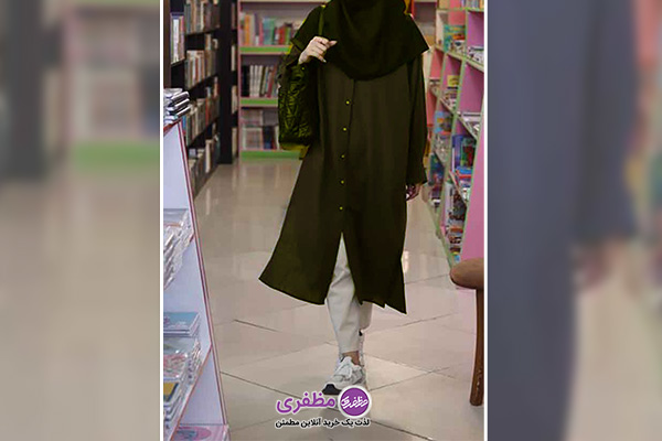 استایل رسمی با مانتو کمردار و شلوار راسته