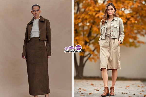 ترکیب دامن لینن با کراپ کت لینن