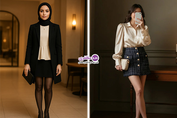 استایل مجلسی با دامن کوتاه