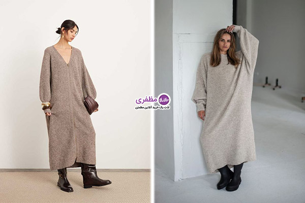 پیراهن بلند بافت لباس ترند پاییز امسال
