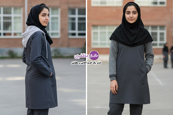 هودی نازک یا دورس با لباس فرم مدرسه