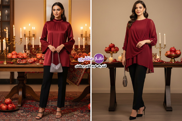 ست شومیز مانتوی با شلوار پارچه‌ای