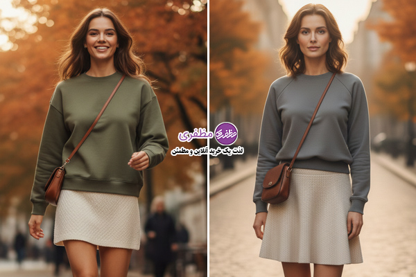 دامن بافت با دورس زنانه اسپرت