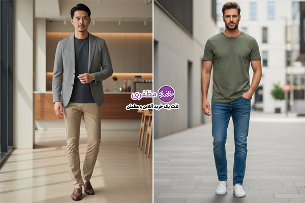 تی‌شرت‌های تک رنگ یقه گرد مردانه
