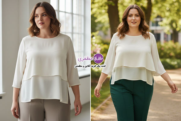 شومیز چاکدار مناسب استایل خانم های چاق