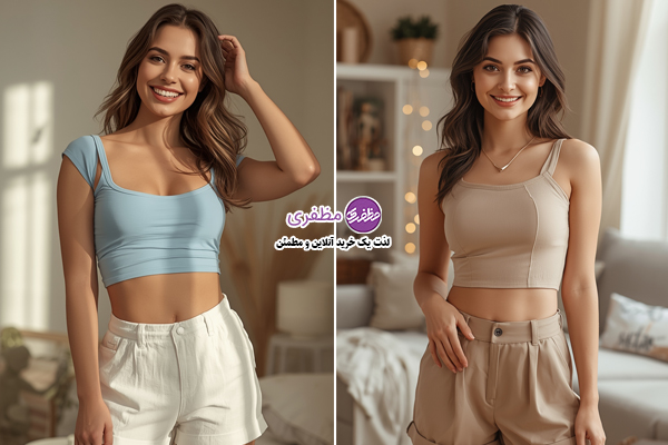 کراپ تاپ دخترانه و شلوارک