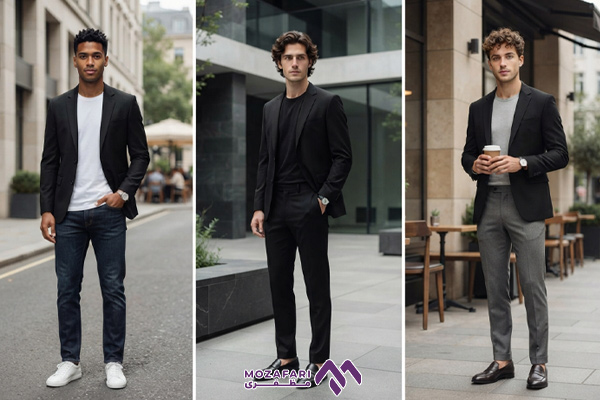 با کت مشکی چه رنگ تیشرتی خوبه؟