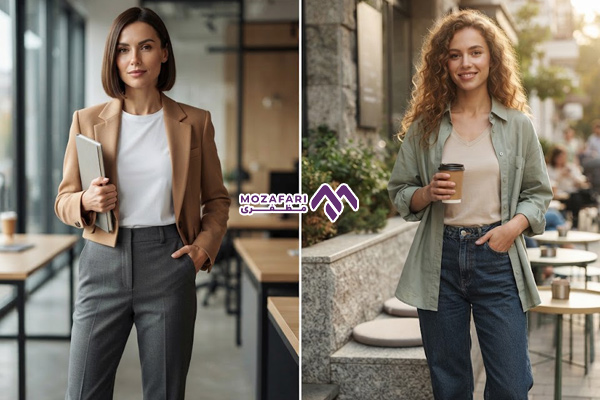 ست تیشرت بیسیک زنانه با کت، مانتو و شومیز