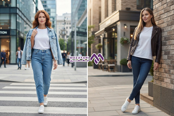 استایل کژوال شهری با تی شرت زنانه