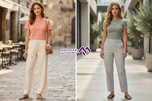 تیشرت رنگی با شلوار پارچه ای